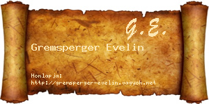 Gremsperger Evelin névjegykártya